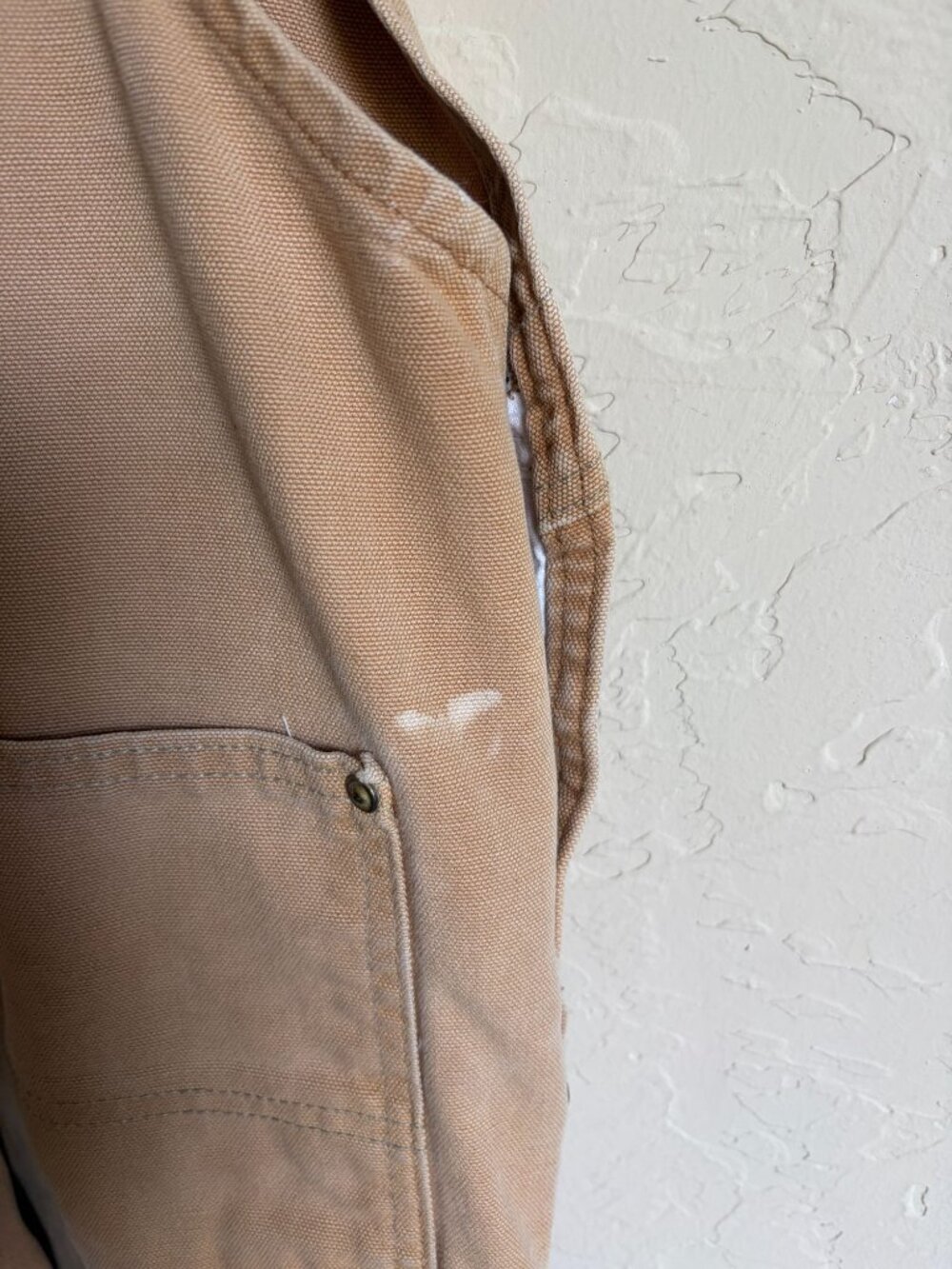 Carhartt Overalls Tan Khaki Duck Canvas Coveralls Men's US Medium Workwear - Picture 9 of 11